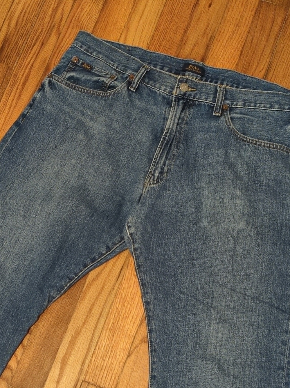 Polo Ralph Lauren Mens Straight Fit Medium Wash Blue Jeans 36x30 (Fit 36x27)